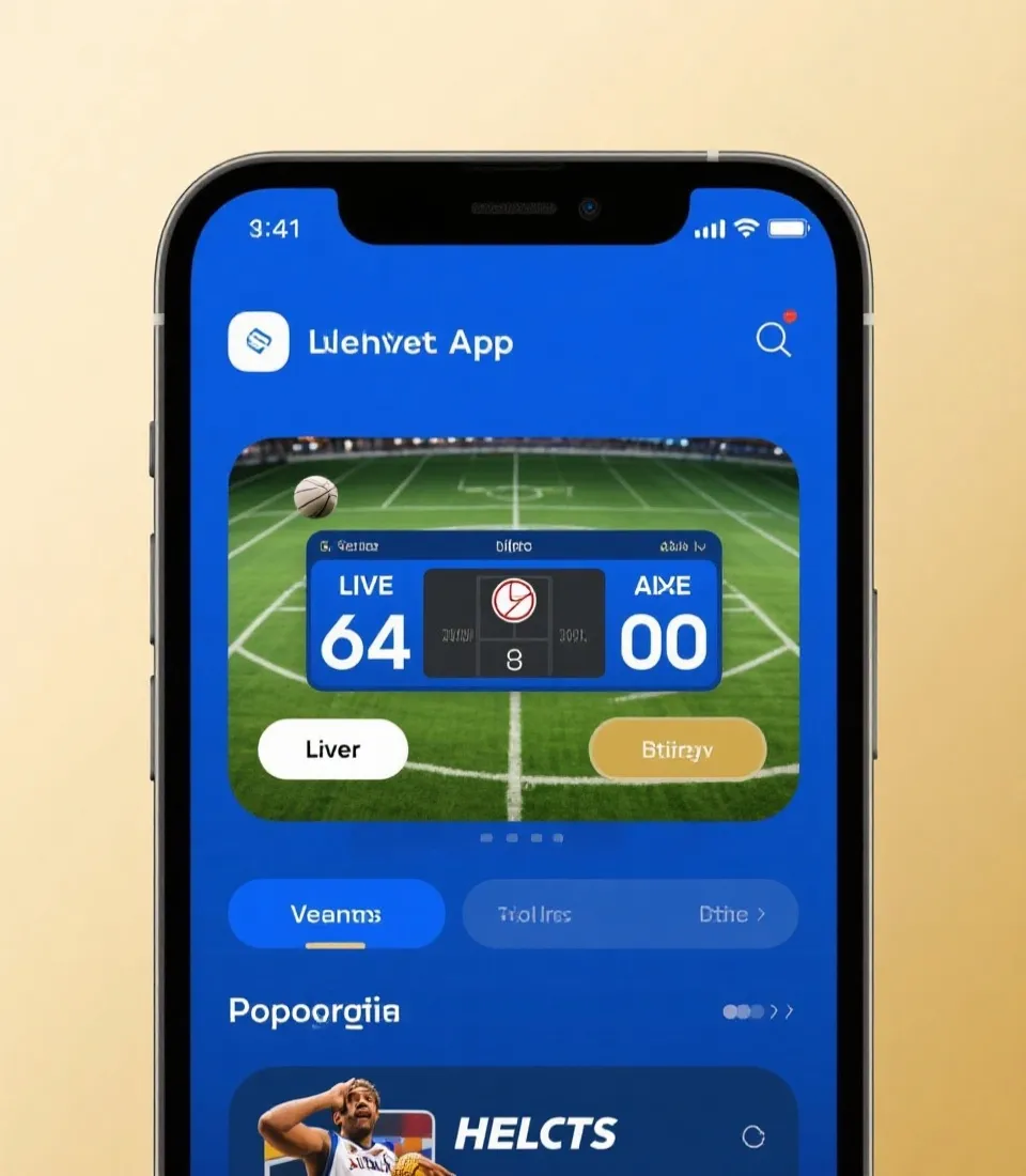 体育App下载中心体育直播与即时比分界面示意图