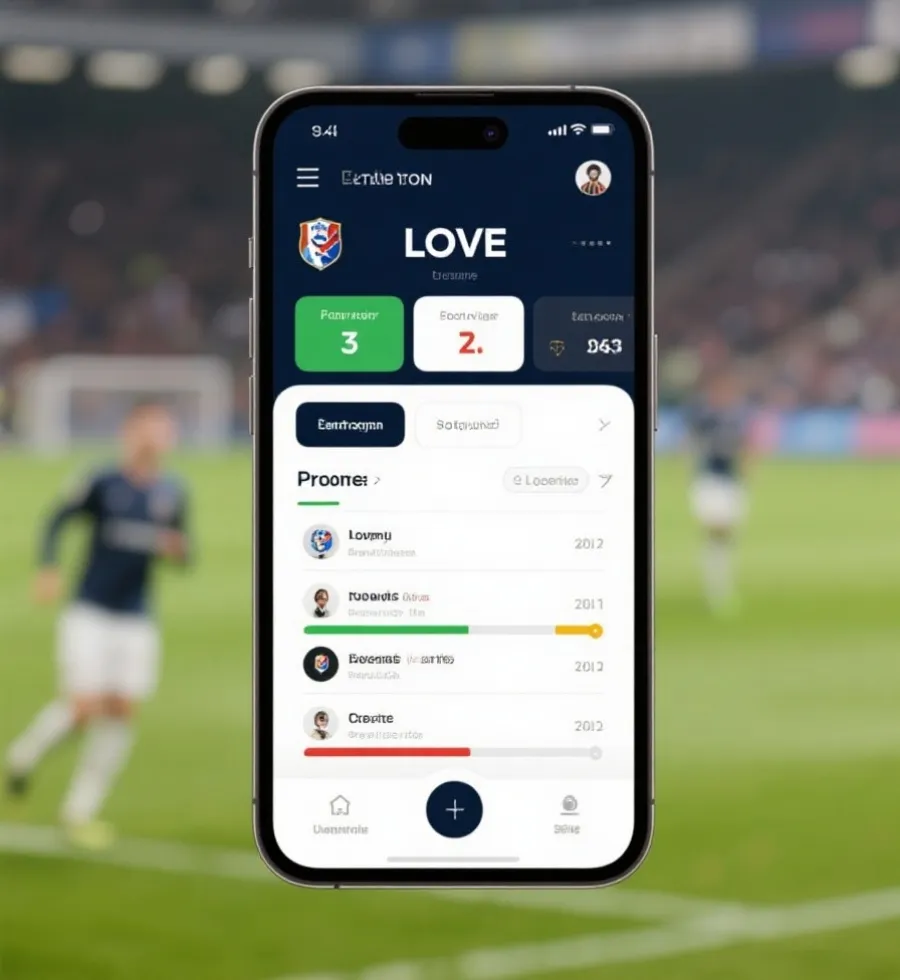 足球即时比分与五大联赛赛事界面示意图